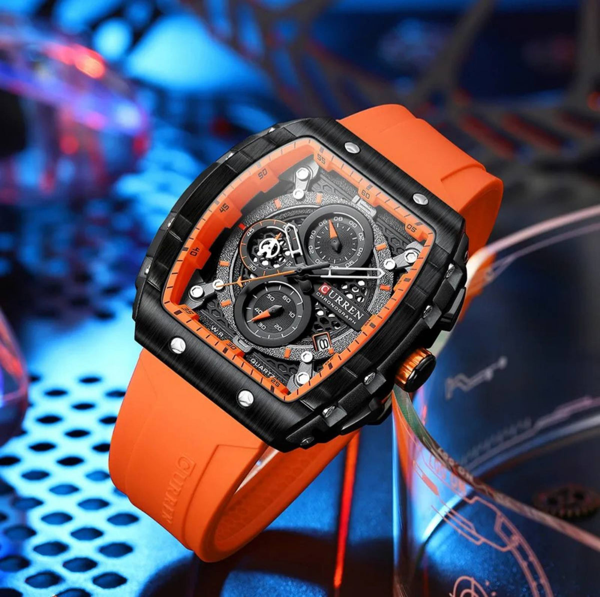Hodinky Vareno s chronografem — velký ciferník, quartzový strojek, automatické zobrazování data - Desfino