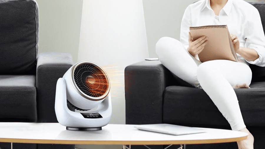 Ventilateur portable silencieux BreezeNova — rotation à 360°, télécommande - Desfino