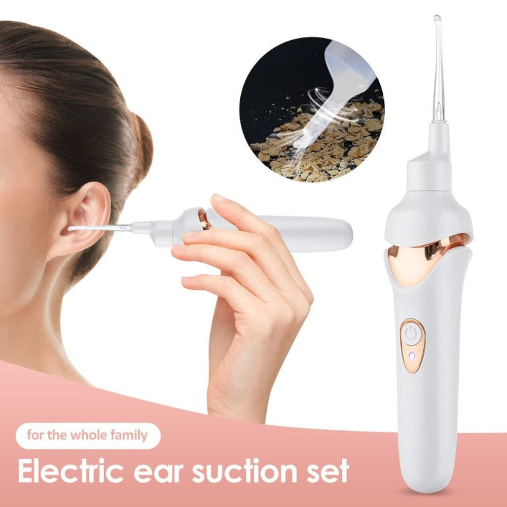 Aspirador de cera de oídos QuietEar — inalámbrico, silencioso, punta de silicona, luz LED - Desfino