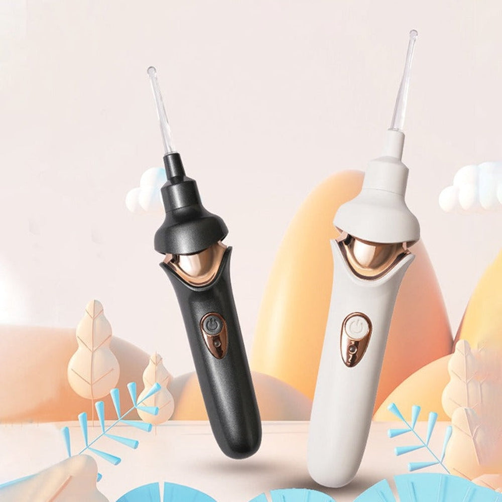 Aspirador de cera de oídos QuietEar — inalámbrico, silencioso, punta de silicona, luz LED - Desfino