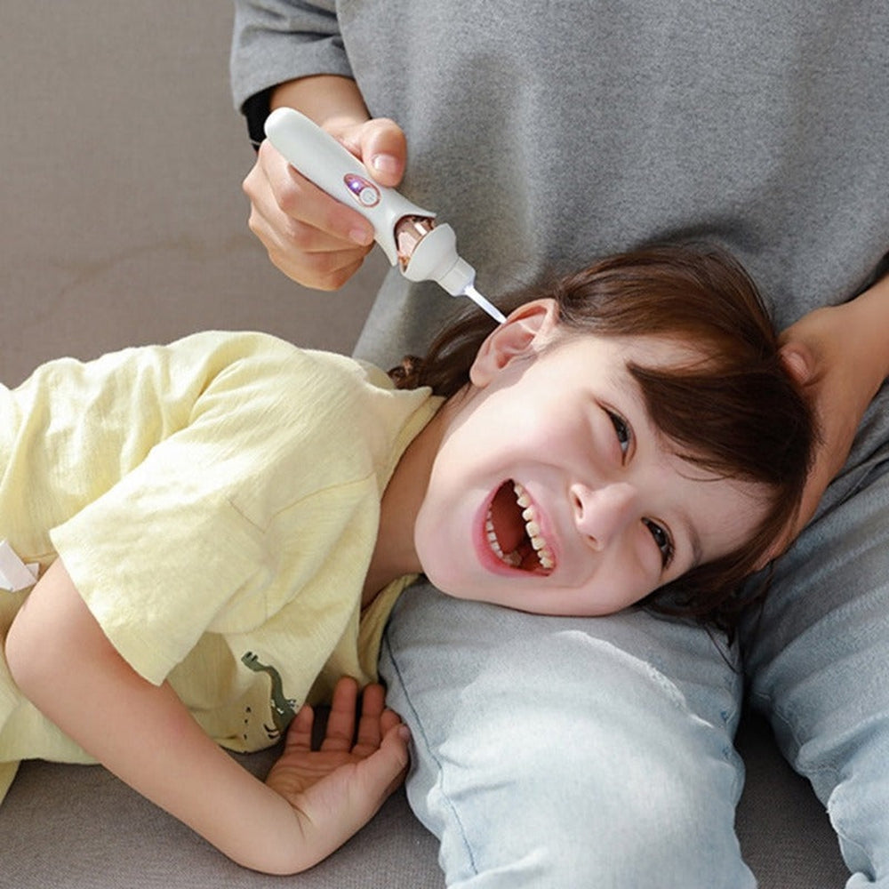 Aspirador de cera de oídos QuietEar — inalámbrico, silencioso, punta de silicona, luz LED - Desfino