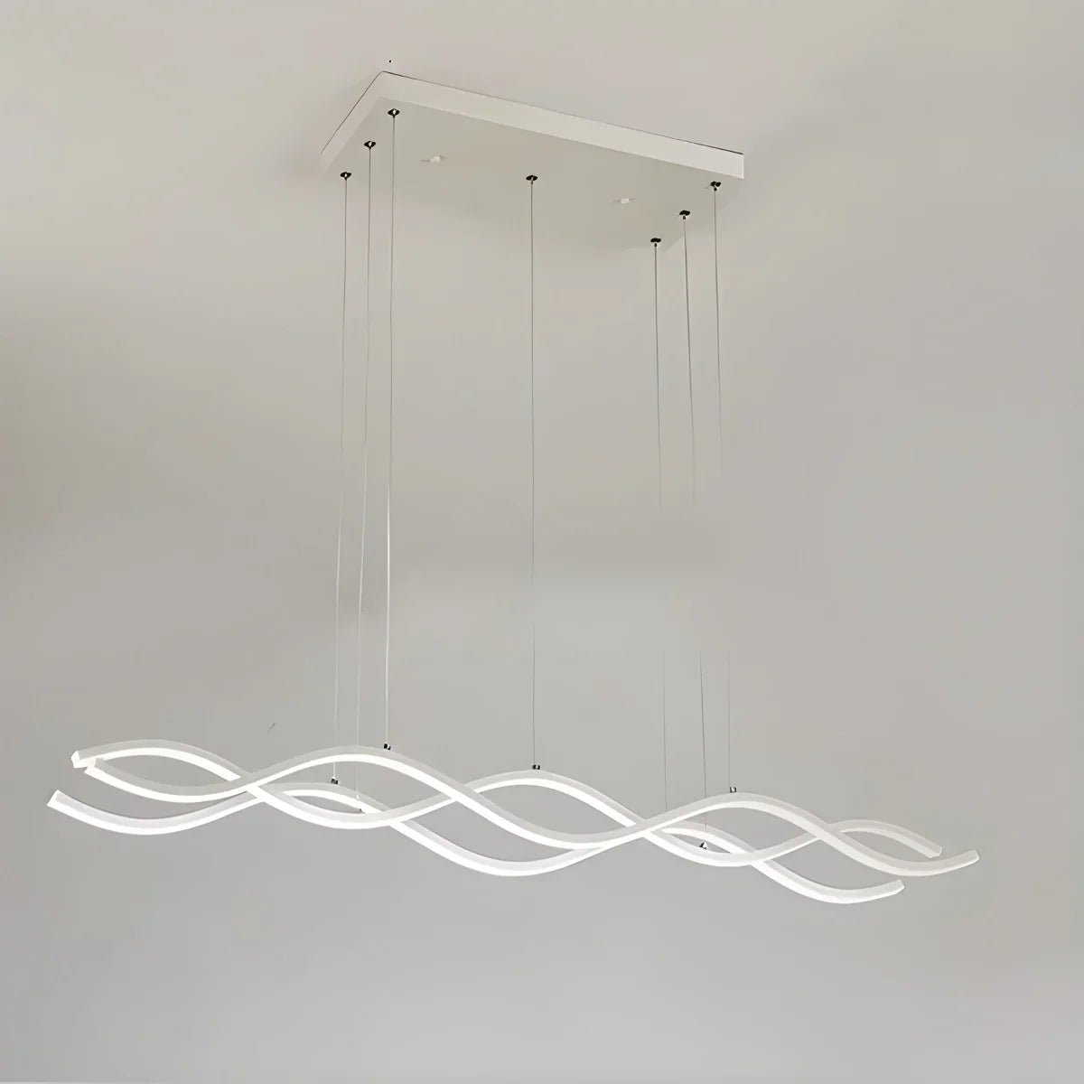 Nordic Minimalist Wave Long Pendant Light | Desfino