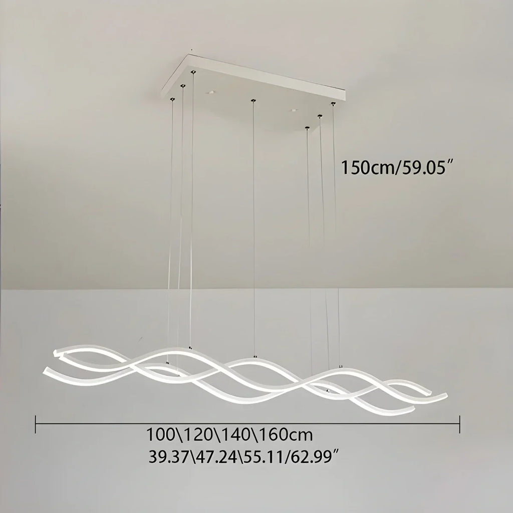 Nordic Minimalist Wave Long Pendant Light | Desfino