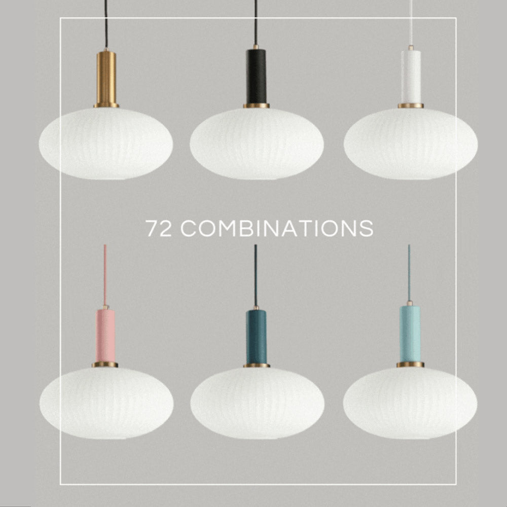 Nordisk pendellampe i rillet glass — moderne varm-hvitt lys - Desfino