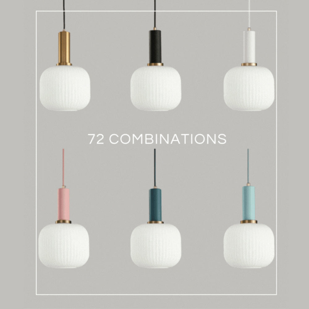 Nordisk pendellampe i rillet glass — moderne varm-hvitt lys - Desfino