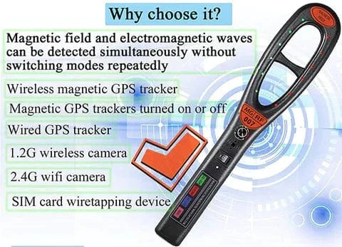 Elite-GPS-Tracker-Detektor — Handgerät mit Magnet- und HF-Scanner, 35 Stunden Akkulaufzeit