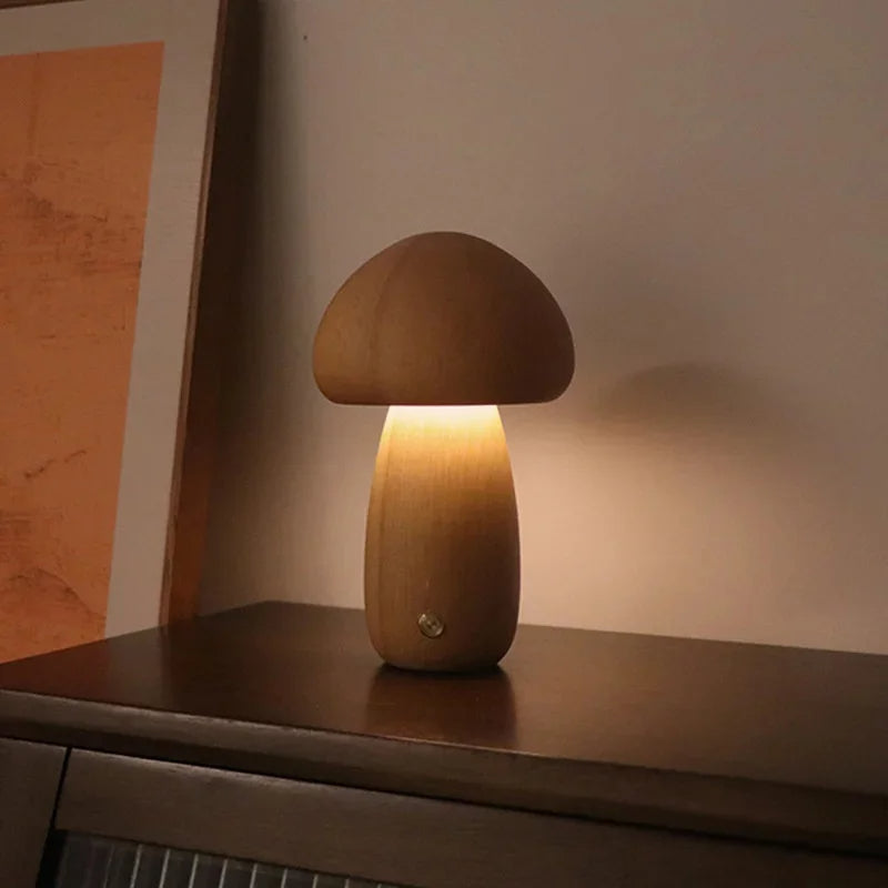 LuminaMoss Mushroom LED Night Light — Touch-Dimming Brightness | Desfino
