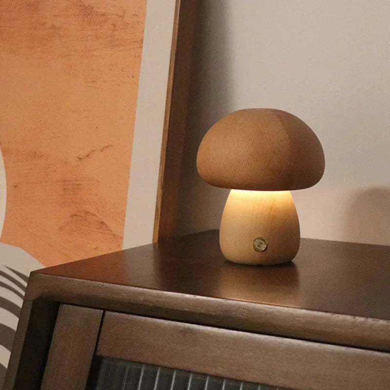 LuminaMoss Mushroom LED Night Light — Touch-Dimming Brightness | Desfino