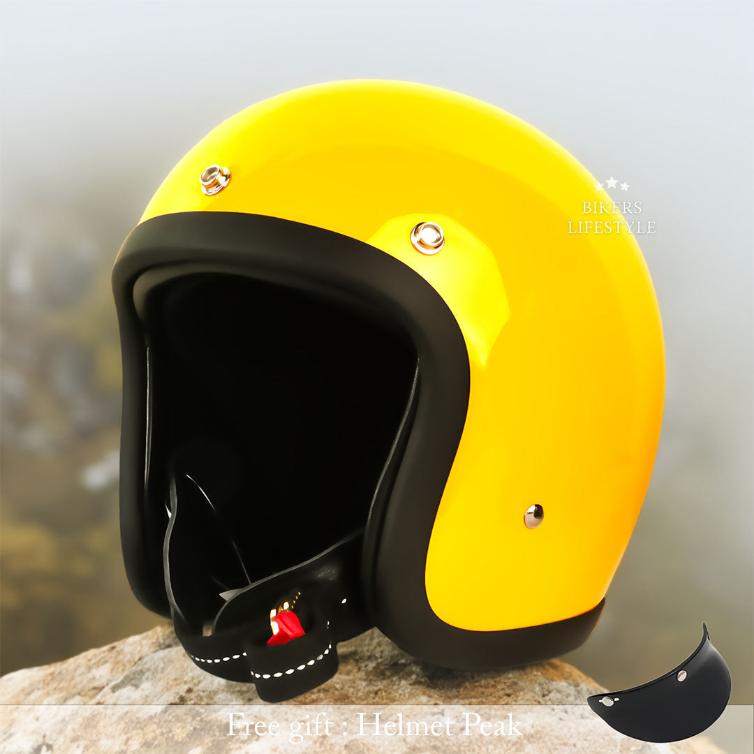 Cască de motocicletă vintage — Profil redus, certificată DOT & ECE - Desfino