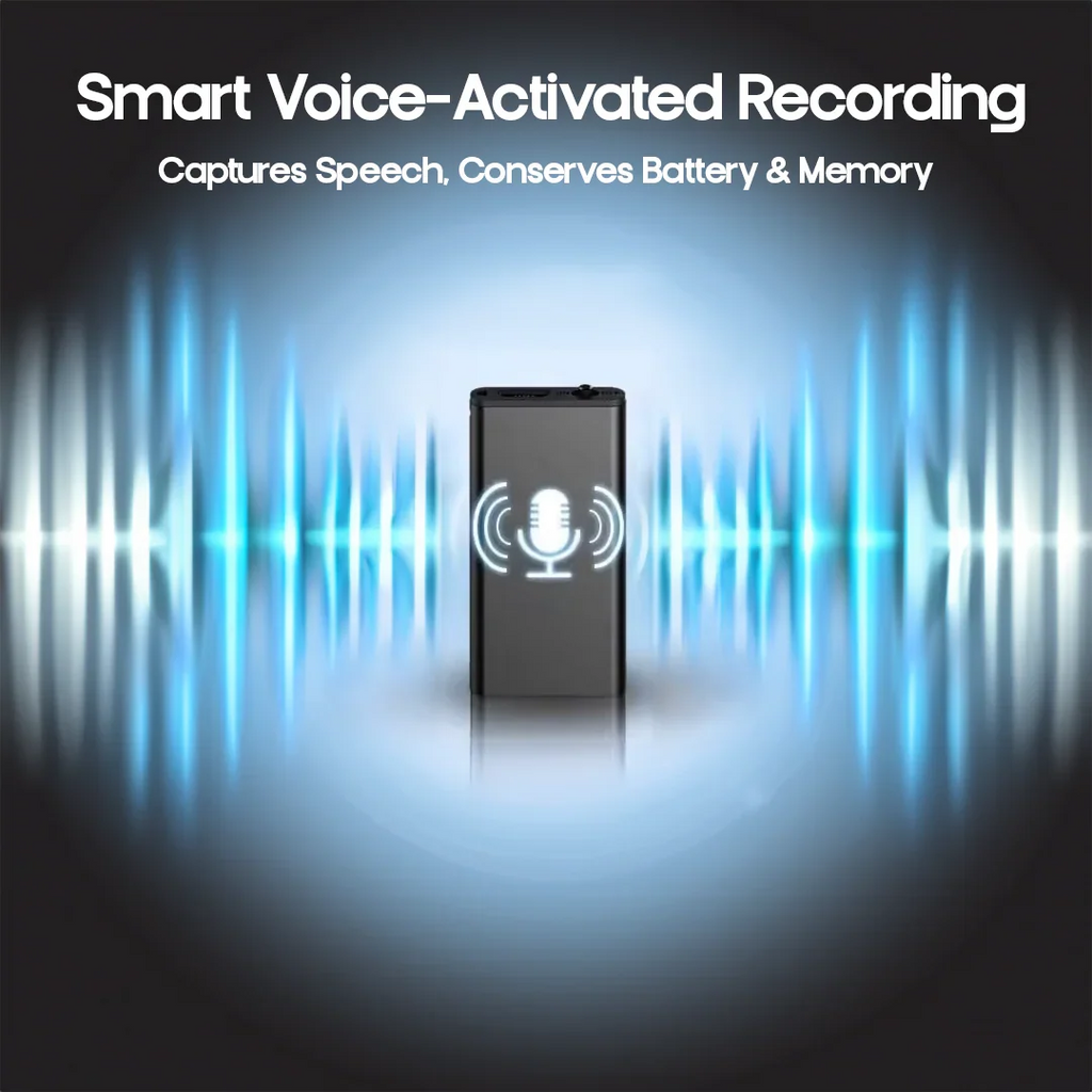 LumenWhisp Voice-Activated Recorder — Ultra-Compact 16GB, 376 Hours - Desfino