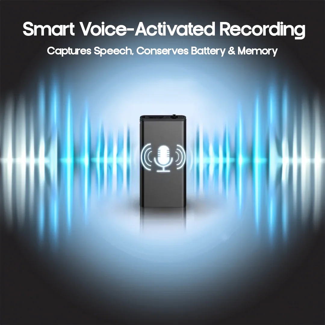 LumenWhisp Voice-Activated Recorder — Ultra-Compact 16GB, 376 Hours - Desfino