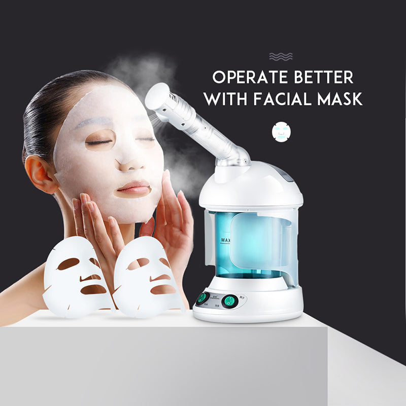AureaGlow Pro Nano-Ionen-Gesichtsdampfer — verstellbarer 360-Grad-Arm - Desfino