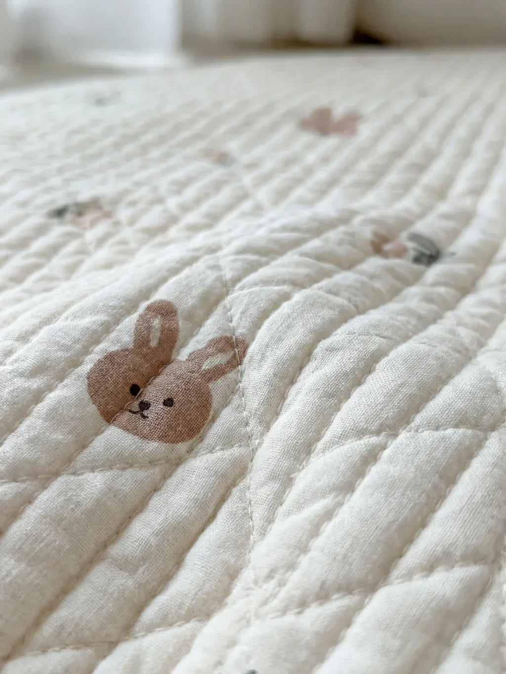 Circular Quilted Cotton Baby Play Mat — Dense Floor Cushion