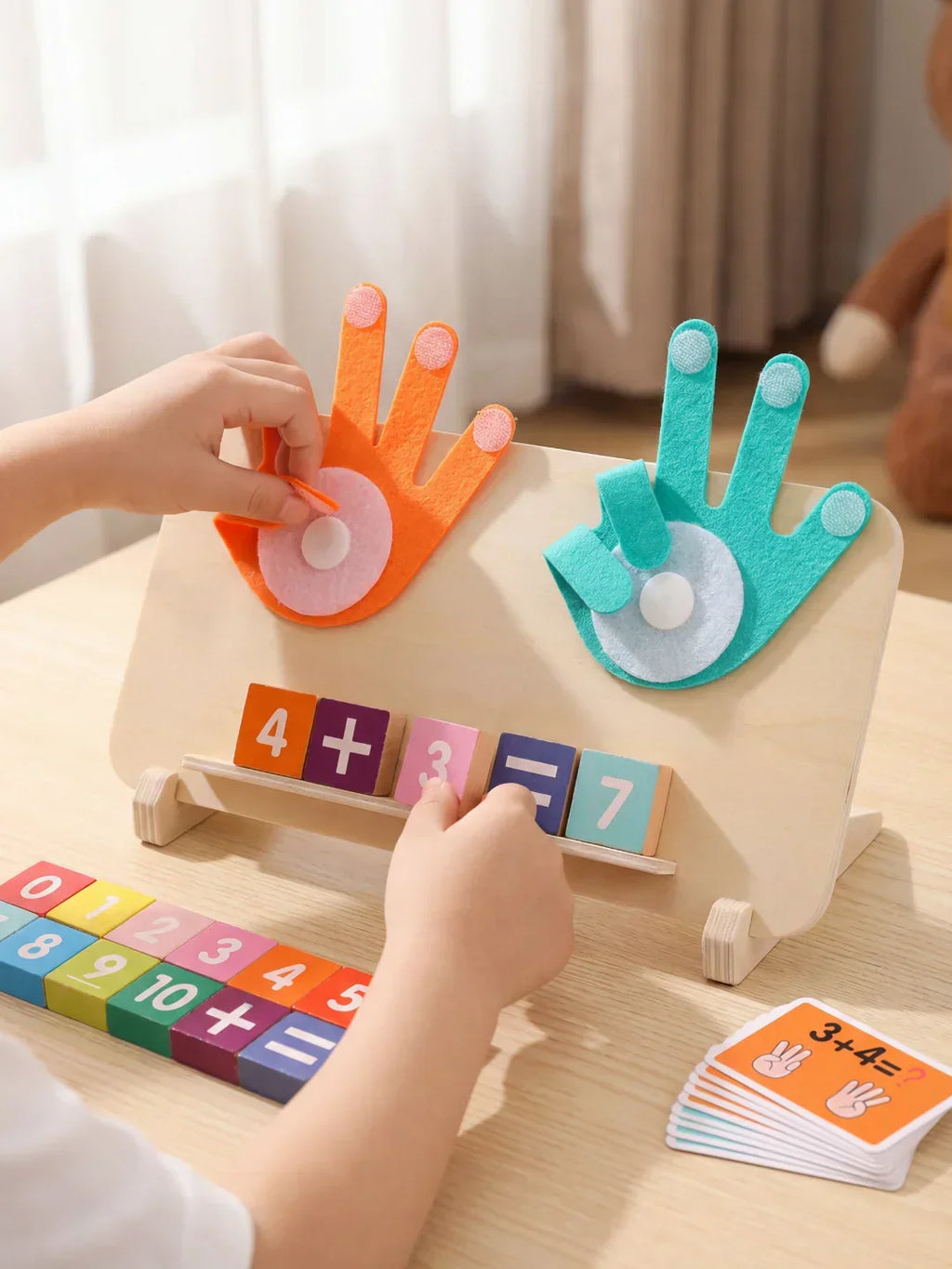Montessori Wooden Math Board — Hands-On Number Practice Kit