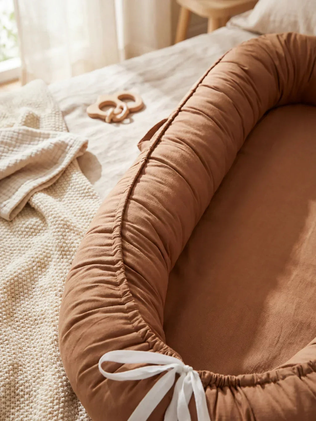 Soft Cotton Baby Sleep Nest — Cozy Contoured Design
